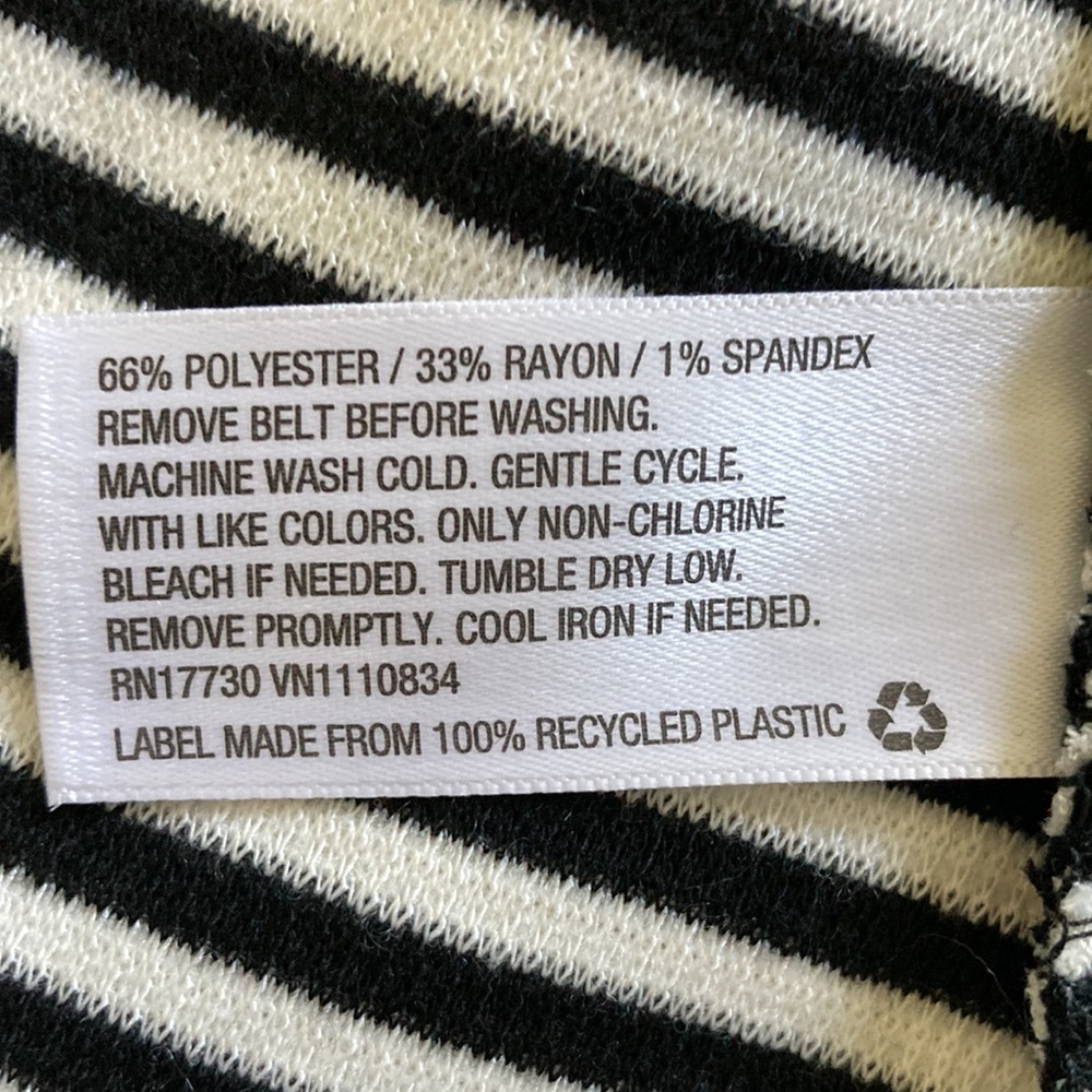 NWT Merona Spandex Blend Black & White Striped Sleeveless Dress L - Picture 9 of 11